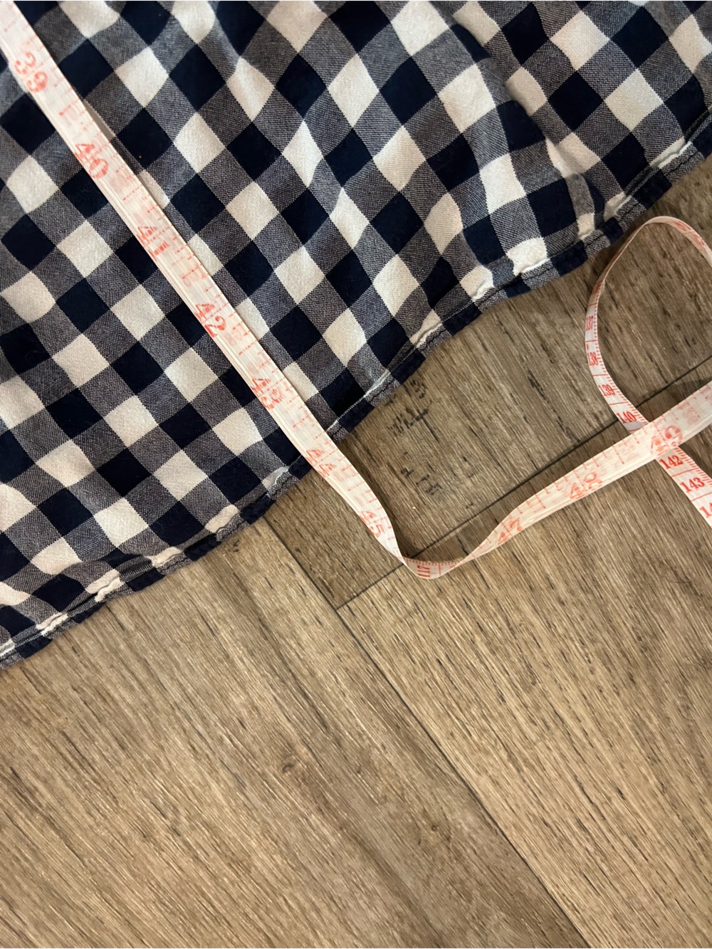 Lane Bryant Navy Blue + White Gingham Midi Dress with Ruffle Hem. Size: L/XL - Picture 10 of 11